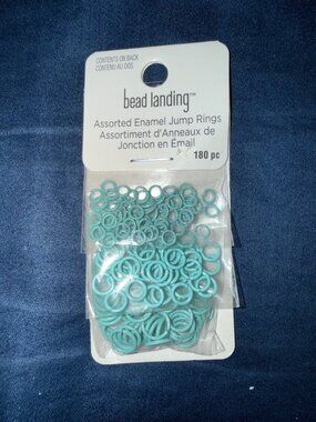 Bead Landing Assorted Enamel Jump Rings 180 Pc Light Blue Nickel-Free Iron 4mm 6